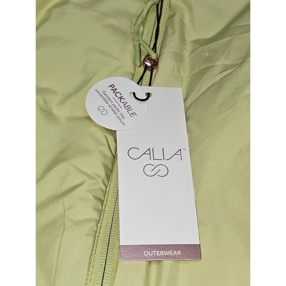 NWT Calia Women's Light Green Hooded Puffer Vest Packable Zipper Size L 2894 - Picture 9 of 13
